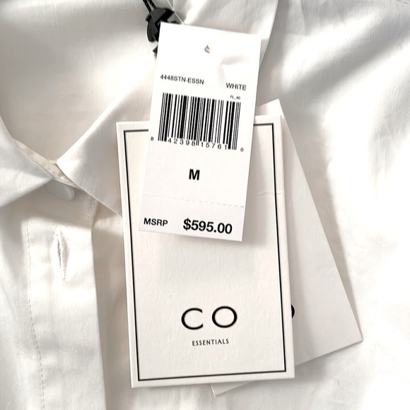 SALE! CO White Cotton Flared Shirtdress - Picture 16 of 16